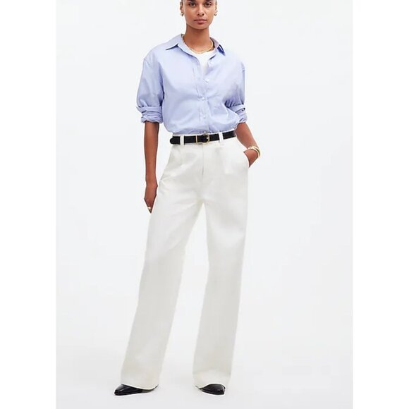 Madewell The Harlow Wide Leg Jean Airy Denim Edition Tile White Sz 33 - Picture 1 of 11